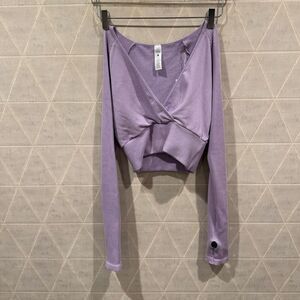 Balance Athletica Infinity Wrap Ribbed Crop Active Top Stretch Gym S